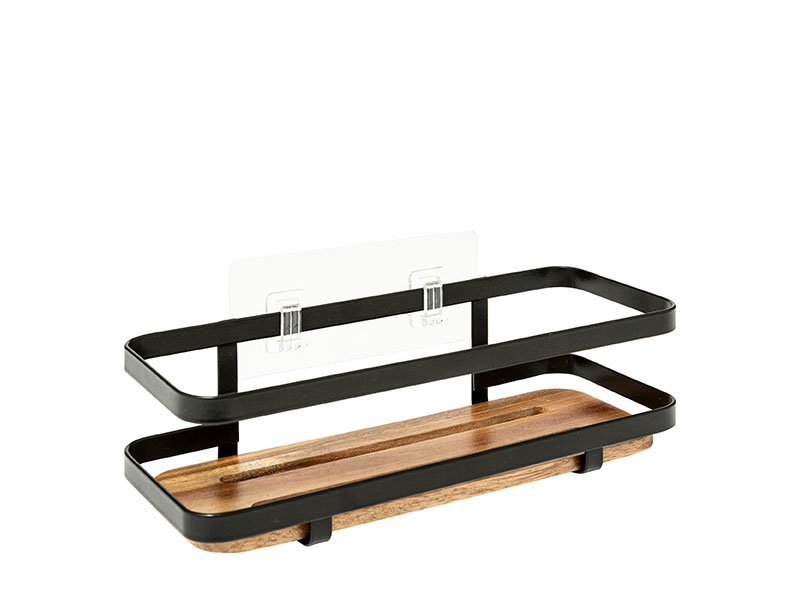 Polica FIVE blackacia samolepljiva 25,5x10x8cm