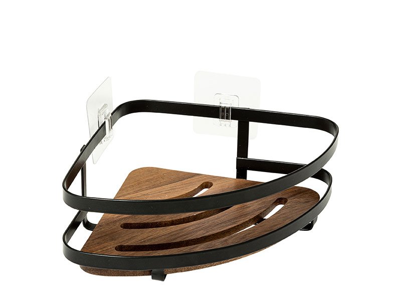 Polica ugaona FIVE blackacia 25x19,5x7cm